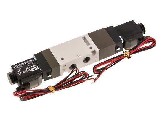 válvula solenoide central de escape 5/3 G1/8'' 24V DC 2-10bar/28-140psi Enchufe de 2 pines YPC