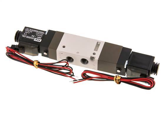 válvula solenoide central de escape 5/3 G1/8'' 24V DC 2-10bar/28-140psi Enchufe de 2 pines YPC