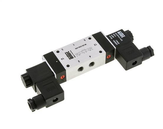 5/3 G1/8'' Válvula solenoide de centro cerrado 12V DC 3-8bar/42-112psi Airtec