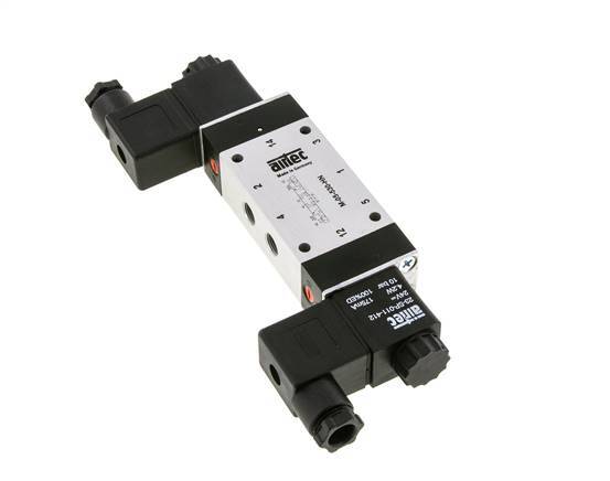 5/3 G1/8'' Válvula solenoide de centro cerrado 12V DC 3-8bar/42-112psi Airtec