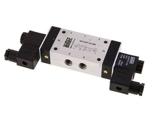 5/2 G1/4'' (G1/8'') Válvula de solenoide biestable piloto externo 24V DC 0-10bar/0-140psi Airtec