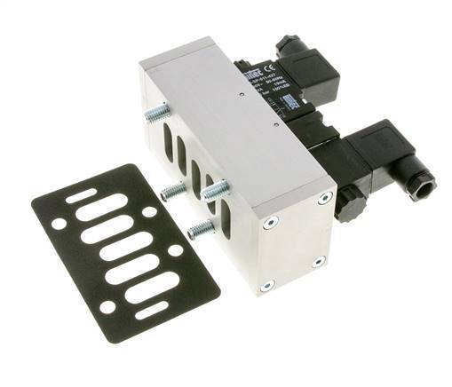 5/3 ISO 5599-3 Válvula solenoide de centro cerrado 24V DC 3-10bar/42-140psi Airtec