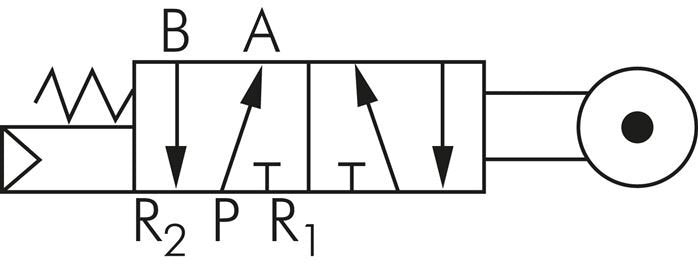 5/2 G1/4'' (G1/8'') Válvula de palanca de rodillo 0-8bar/0-112psi YPC
