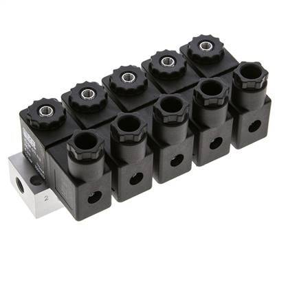Válvula solenoide 5x3/2 G1/8'' NC 24V DC -0.95-10bar/-13.2-140psi Airtec