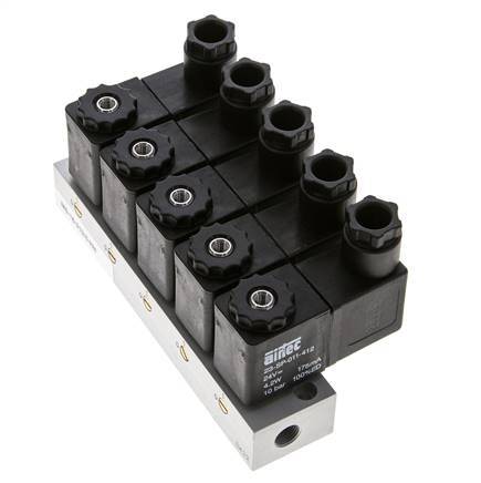 Válvula solenoide 5x3/2 G1/8'' NC 24V DC -0.95-10bar/-13.2-140psi Airtec