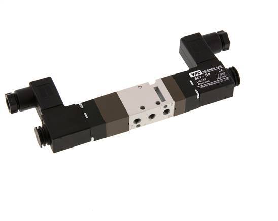 5/3 M5 Válvula solenoide de centro de presión 24V DC 2-10bar/28-140psi YPC