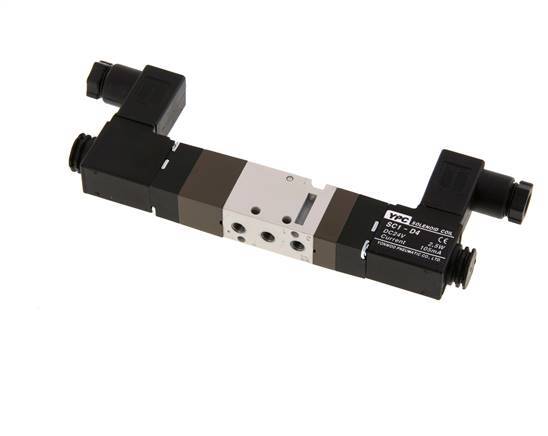 5/3 M5 Válvula solenoide de centro de presión 24V DC 2-10bar/28-140psi YPC