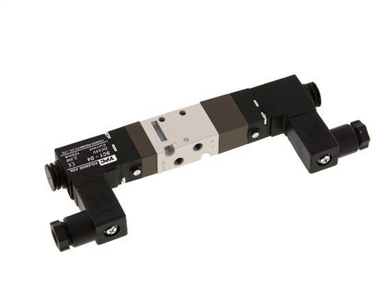 5/3 M5 Válvula solenoide de centro de presión 24V DC 2-10bar/28-140psi YPC