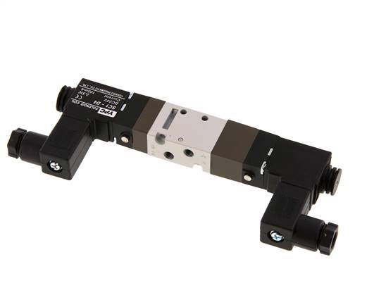 5/3 M5 Válvula solenoide de centro de presión 24V DC 2-10bar/28-140psi YPC