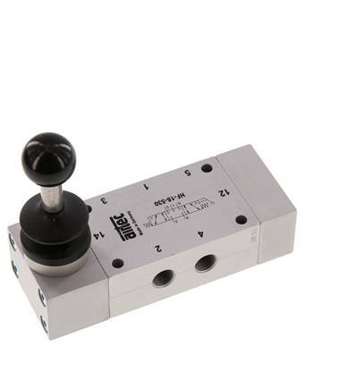 5/3 G1/8'' Center Closed Hand Lever Valve 0-10bar/0-140psi Airtec
