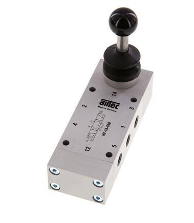 5/3 G1/8'' Center Closed Hand Lever Valve 0-10bar/0-140psi Airtec