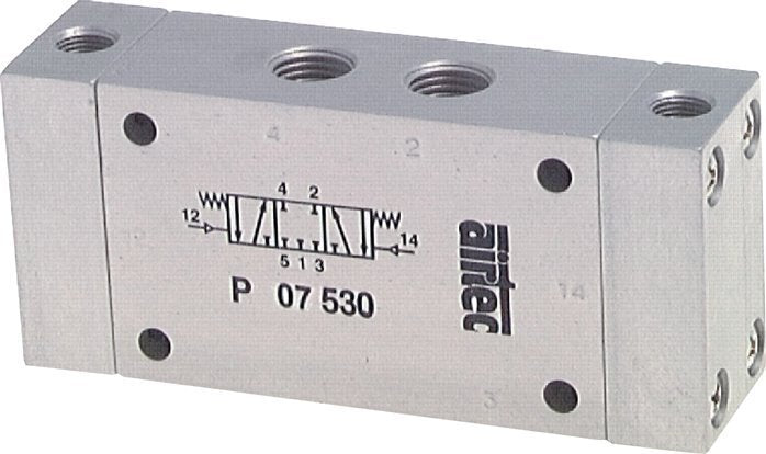 5/3 G1/4'' Válvula piloto de aire de escape central ATEX 0-8bar/0-112psi Airtec