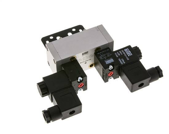 5/3 ISO 5599-1 Center Closed Solenoid Valve 12V DC 3-10bar/42-140psi Airtec