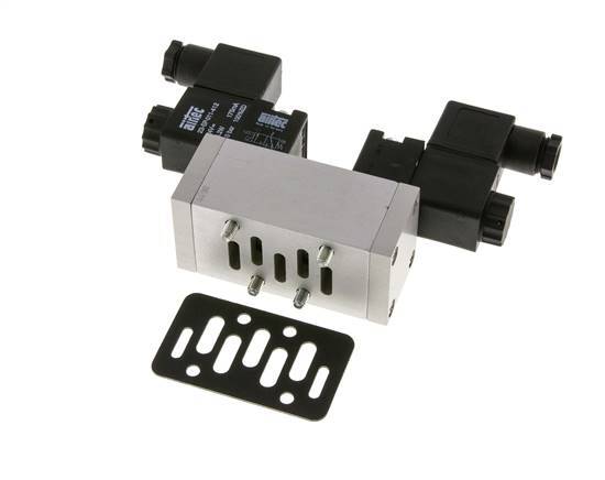 5/3 ISO 5599-1 Center Closed Solenoid Valve 12V DC 3-10bar/42-140psi Airtec