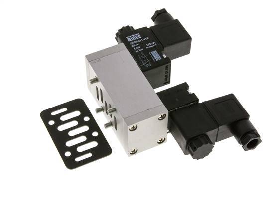5/3 ISO 5599-1 Center Closed Solenoid Valve 12V DC 3-10bar/42-140psi Airtec
