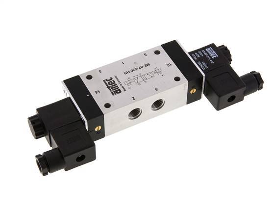 5/2 G1/4'' (G1/8'') Válvula de solenoide biestable piloto externo 24V AC 0-10bar/0-140psi Airtec