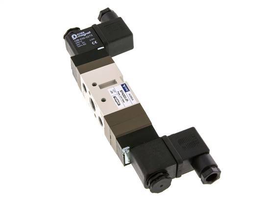 5/3 G1/4'' (G1/8'') Válvula solenoide de centro cerrado 24V DC 2-10bar/28-140psi YPC