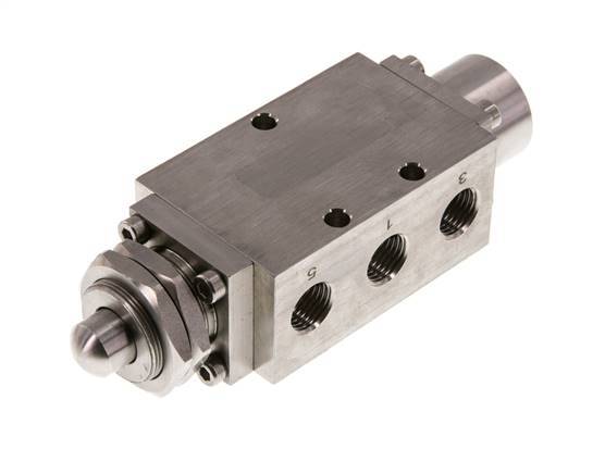 válvula de vástago 5/2 G1/4'' Acero inoxidable -0,95-12bar/-13,2-168psi