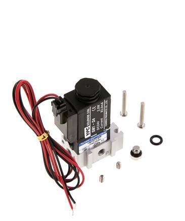 3/2 M5 NC Electroválvula 24V DC 0-8bar/0-112psi Conector de 2 polos YPC