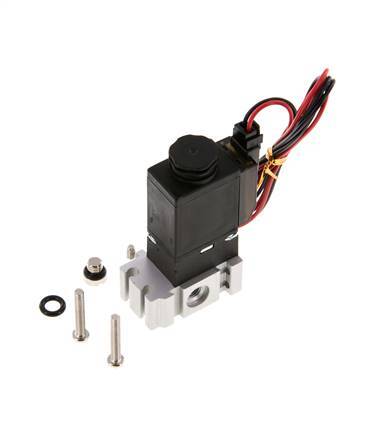 3/2 M5 NC Electroválvula 24V DC 0-8bar/0-112psi Conector de 2 polos YPC