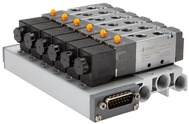 G1/8'' 14x Terminal de válvulas neumáticas 24V DC 1.5-8bar/21.0-112psi Multipolar E.MC