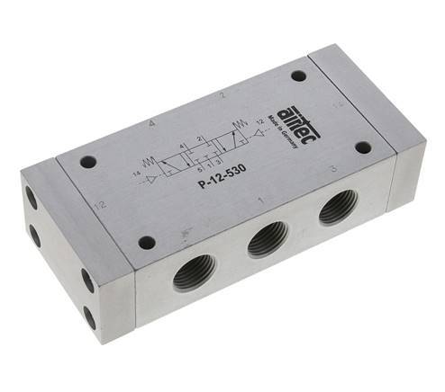 5/3 G1/2'' Center Closed Air Pilot Valve 0-10bar/0-140psi Airtec