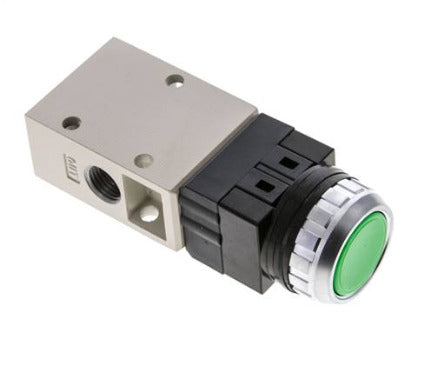 3/2 G1/4'' Push Button Valve Green 0-8bar/0-112psi YPC