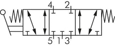 5/3 G1/2'' Válvula de palanca manual de centro cerrado 0-8bar/0-112psi E.MC