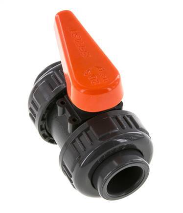 PVC 2-way Ball Valve True Union 20 mm Socket EPDM