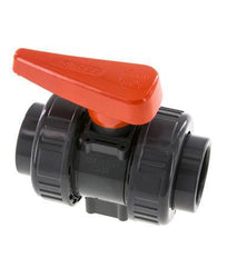PVC 2-way Ball Valve True Union 40 mm Socket EPDM
