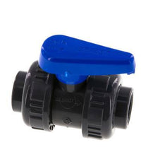 PVC 2-way Ball Valve True Union 20 mm Socket EPDM