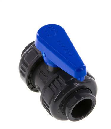 PVC 2-way Ball Valve True Union 20 mm Socket EPDM
