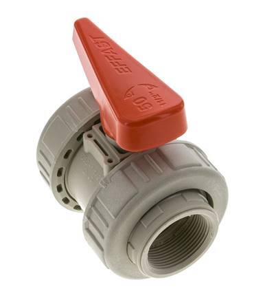 PP-H 2-way Ball Valve True Union Rp 1 1/2'' FKM
