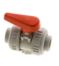 PP-H 2-way Ball Valve True Union Rp 1/2'' FKM