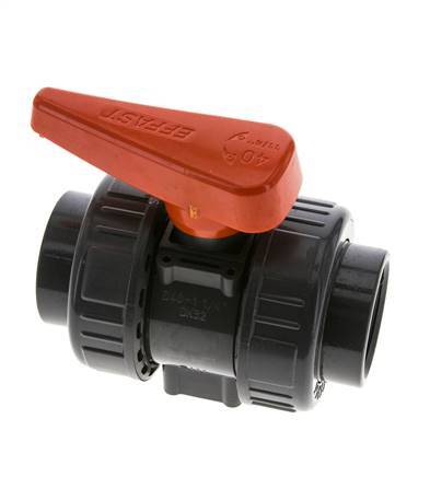 PVC 2-way Ball Valve True Union Rp 1 1/4'' FKM