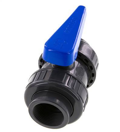 PVC 2-way Ball Valve True Union Rp 1 1/4'' EPDM