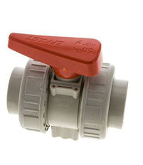 Válvula de Bola PP-H de 2 Vías Doble Unión 50 mm FKM