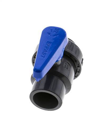 PVC 2-way Ball Valve Single Union 32 mm Socket EPDM
