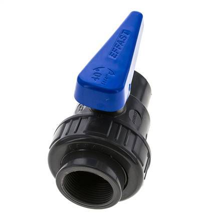 PVC 2-way Ball Valve Single Union Rp 1 1/4'' EPDM
