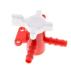 PE 3-way Ball Valve 1/4'' (6 mm) Hose Barbs