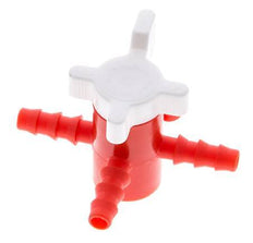 PE 3-way Ball Valve 1/4'' (6 mm) Hose Barbs