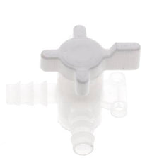 PVDF 3-way Ball Valve 3/8'' (9 mm) Hose Barbs
