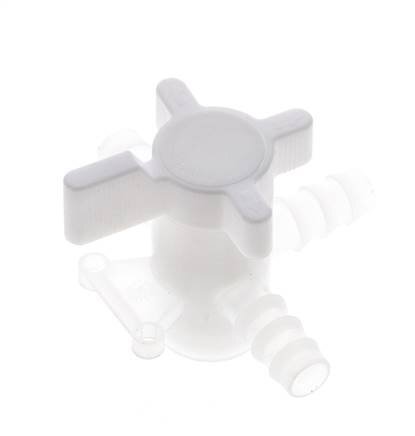 Válvula de bola de 3 vías de PVDF 10 mm Hose Barbs