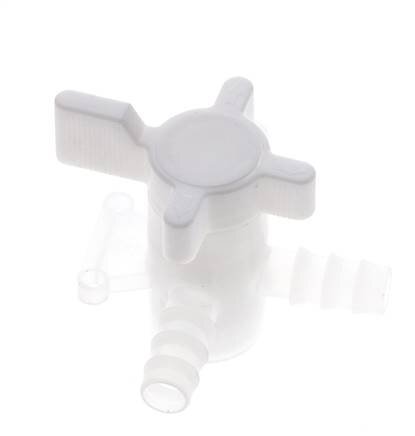 Válvula de bola de 3 vías de PVDF 10 mm Hose Barbs