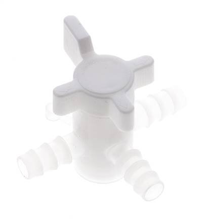 Válvula de bola de 3 vías de PVDF 10 mm Hose Barbs