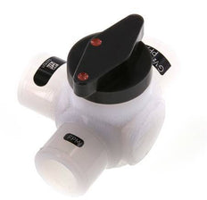 PFA 3-way Ball Valve G 1/2'' FKM Vacuum
