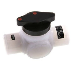 PFA 3-way Ball Valve G 1/2'' FKM Vacuum