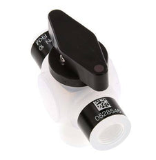 Válvula de bola de 3 vías PFA G 1/4'' FKM Vacío