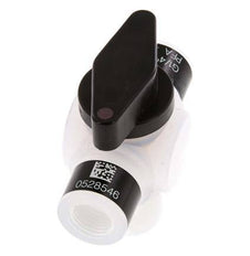 Válvula de bola de 3 vías PFA G 1/4'' FKM Vacío