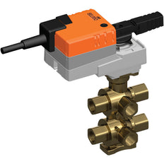 Belimo Válvula Modulante De 6 Vías Rp3/4 Kvs1.6/0.63 24VAC/DC 90s BACnet/Modbus 5Nm IP40 RJ12 R3020-1P6-P63-B2/LR24A-MOD-J6
